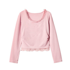 Lace Panel Long Sleeves