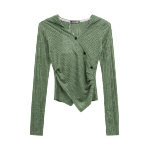 Retro Cross V-Neck Long Sleeves